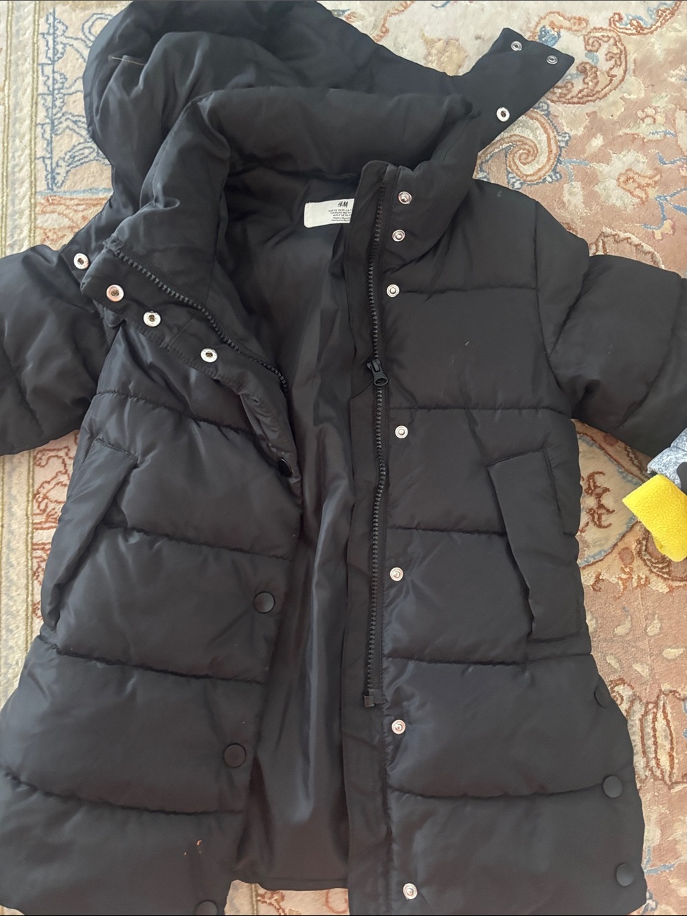 H&M Black Quilted Kids' Hooded Puffer Jacket